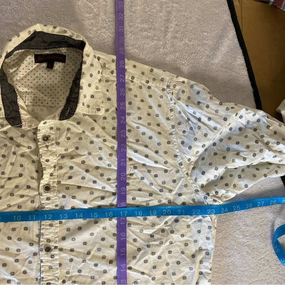 Royal Testimony Mens L LARGE Button Down Shirt Long Sleeve Fit Floral (STAINED) - Picture 11 of 12